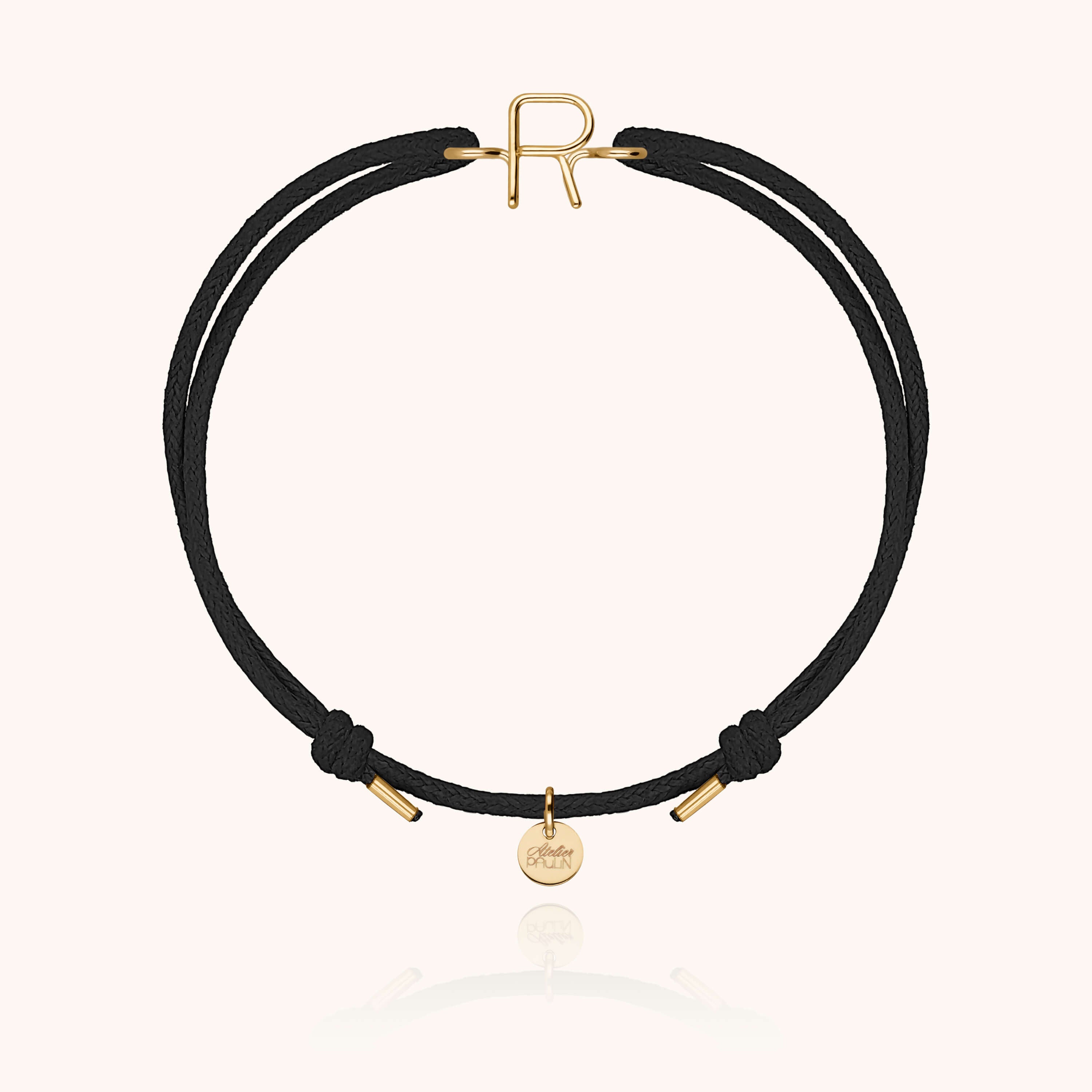 Initial Cord Bracelet - 750/1000 yellow gold