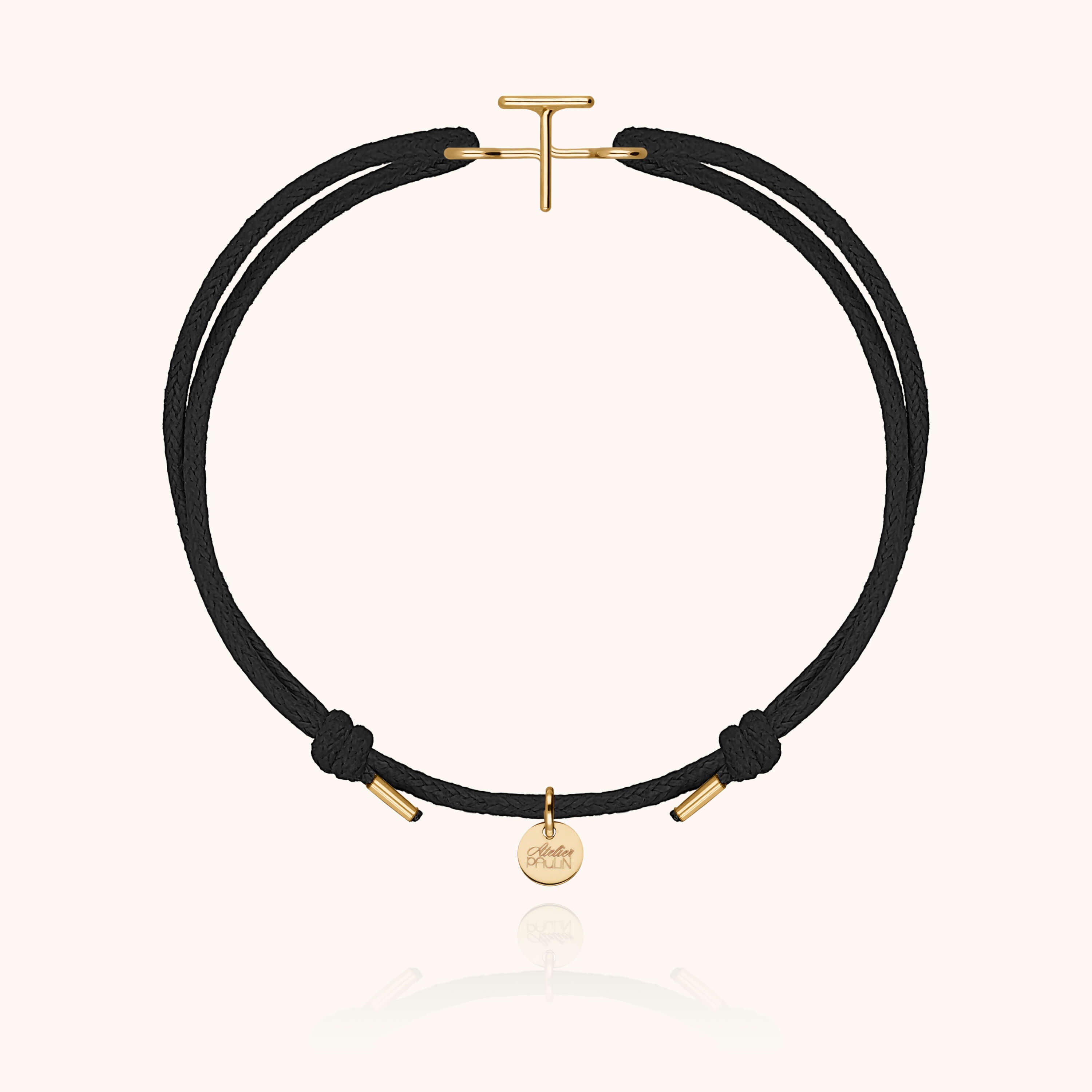 Initial Cord Bracelet - 750/1000 yellow gold