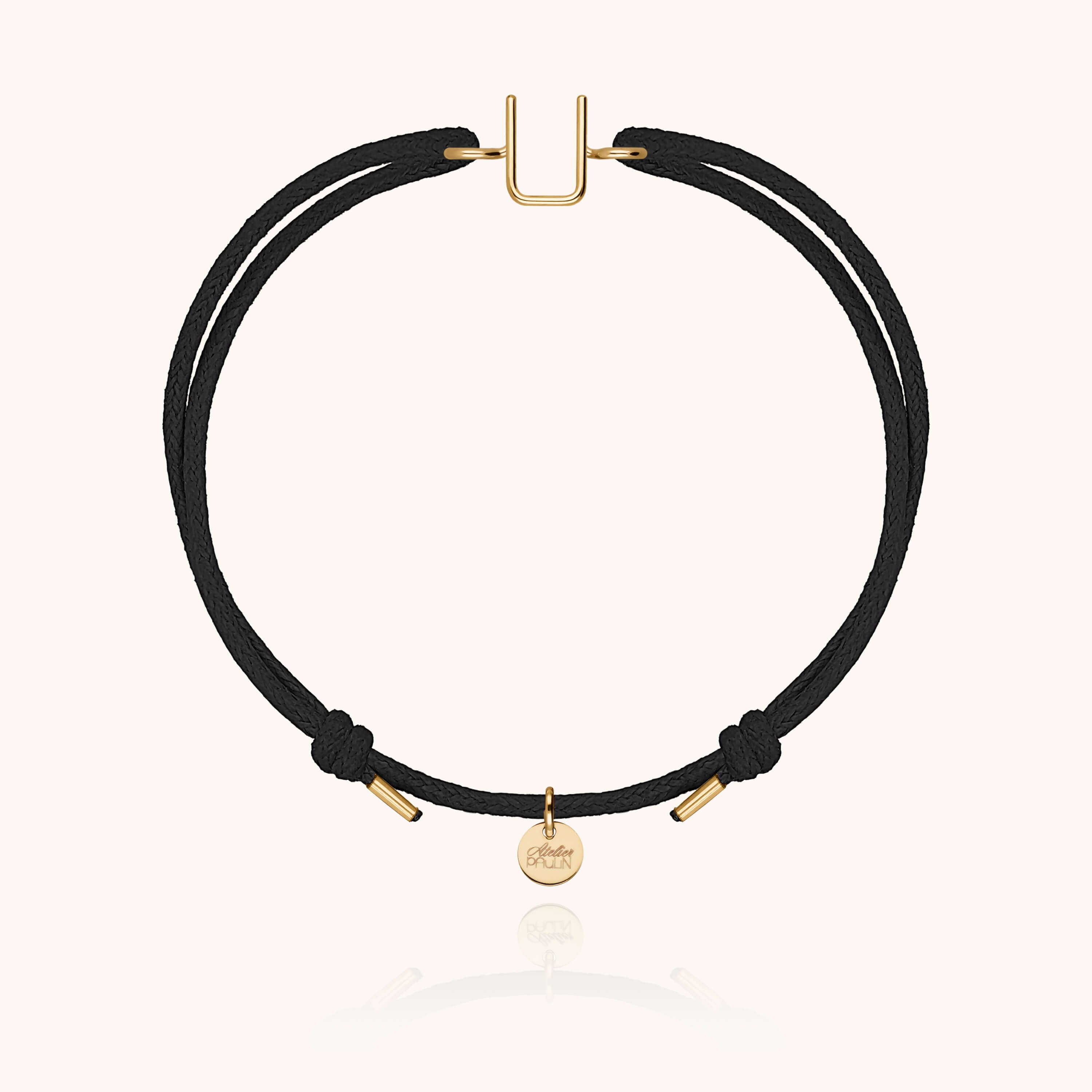 Initial Cord Bracelet - 750/1000 yellow gold