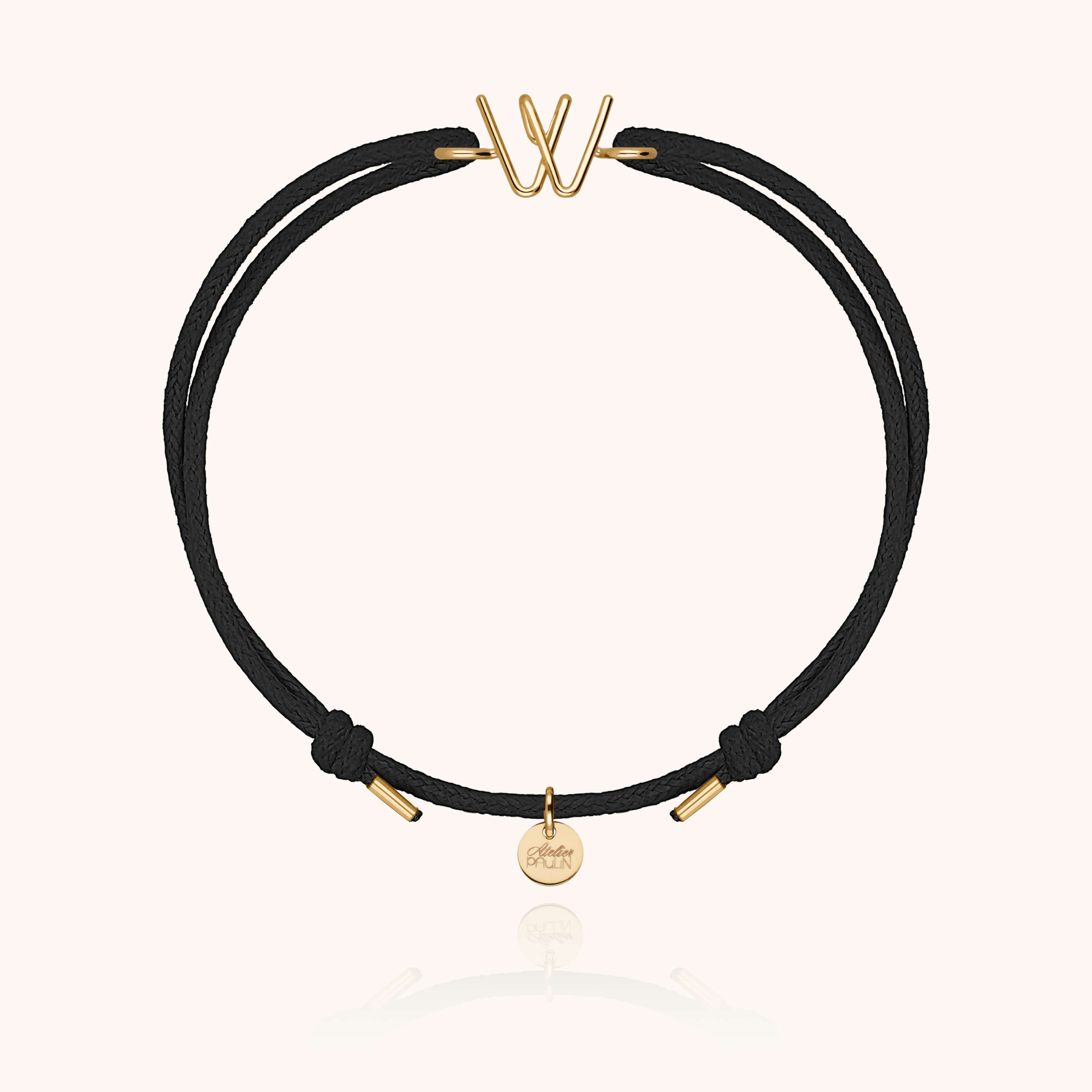 Initial Cord Bracelet - 750/1000 yellow gold