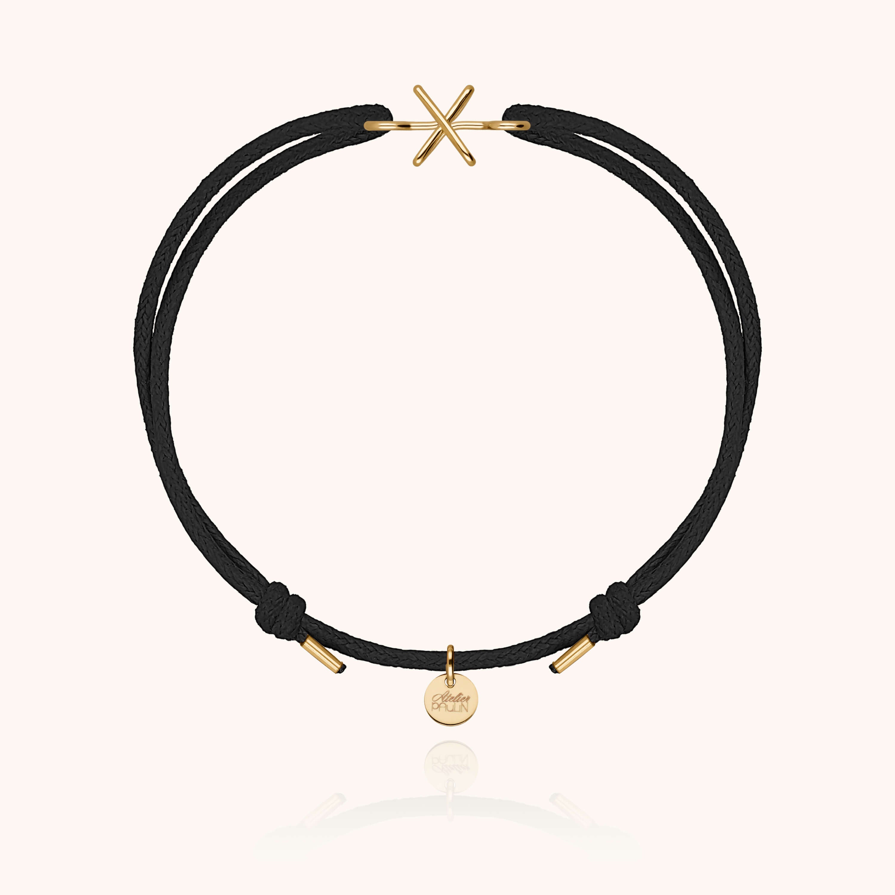 Initial Cord Bracelet - 750/1000 yellow gold