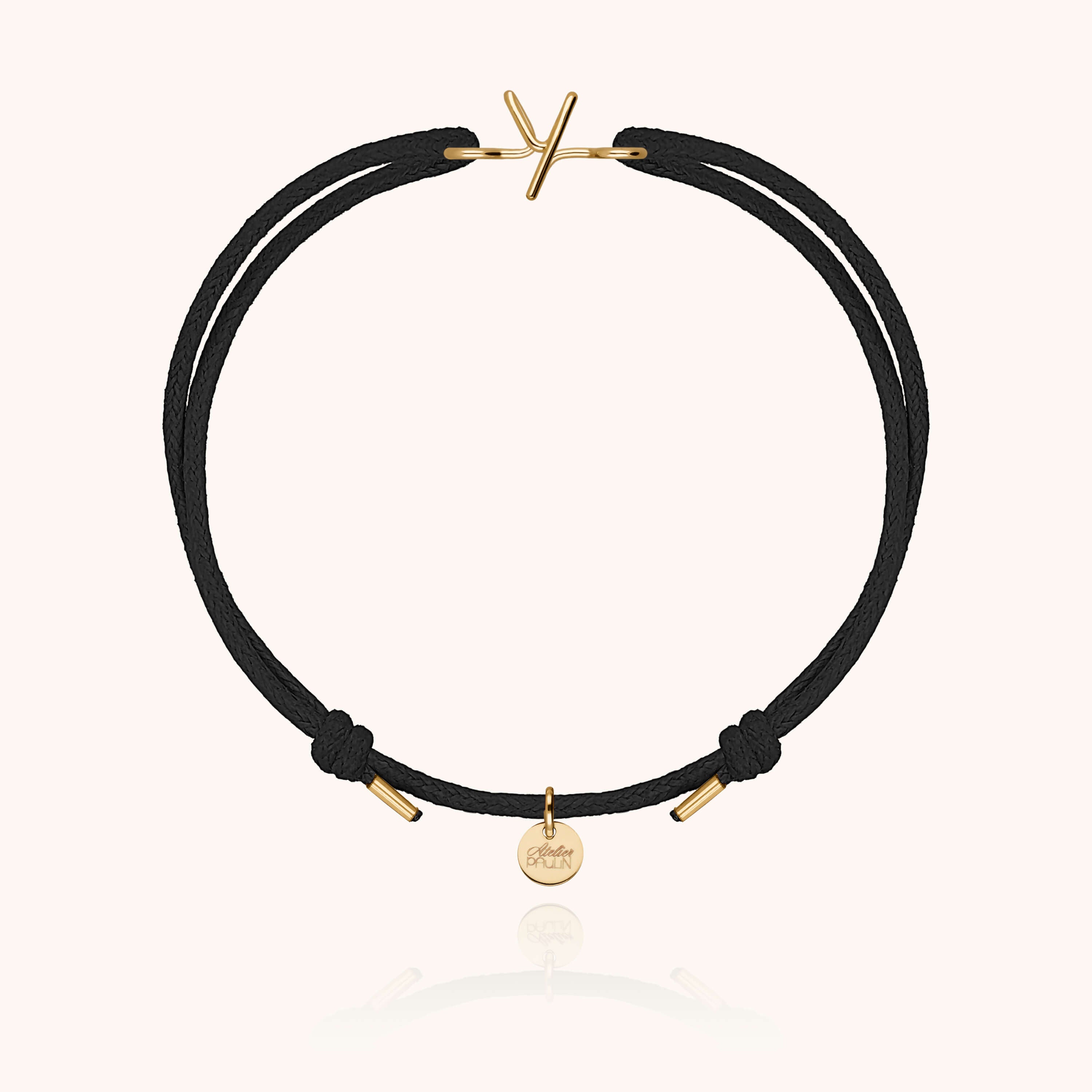 Initial Cord Bracelet - 750/1000 yellow gold