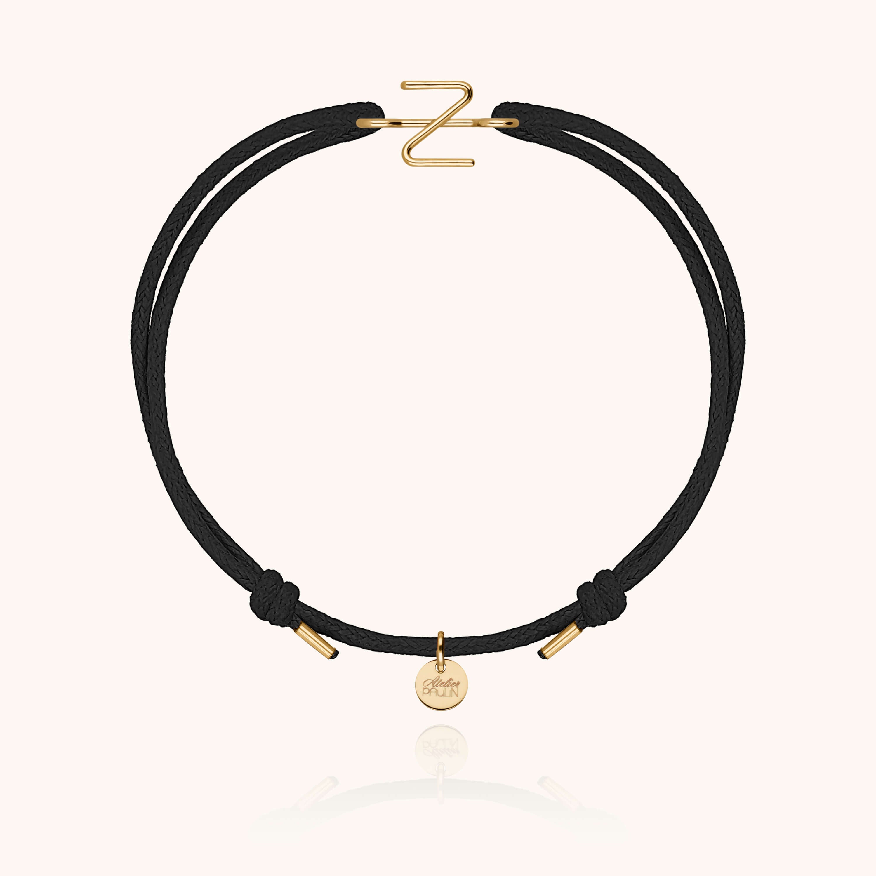 Initial Cord Bracelet - 750/1000 yellow gold